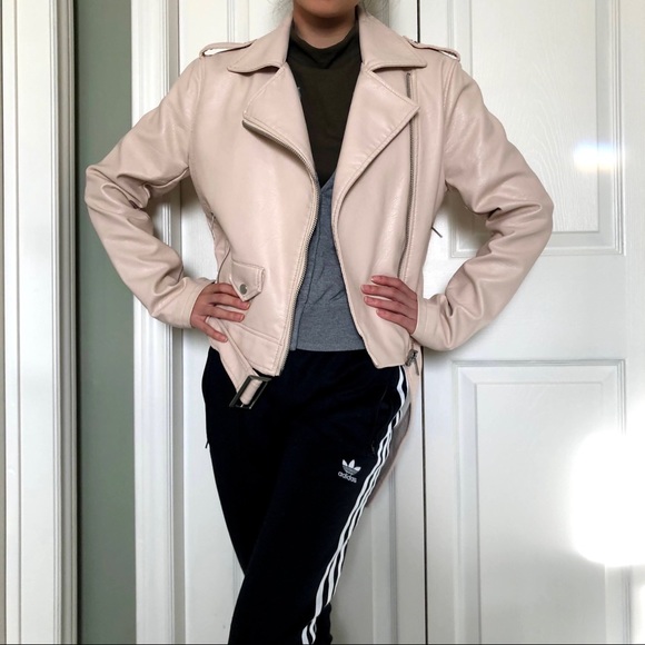 NWOT Baby Pink Leather Jacket - Picture 2 of 4